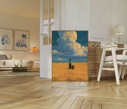 Young Traveler Desert Journey Poster