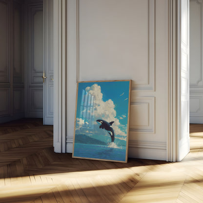 Majestic Orca Leap Poster