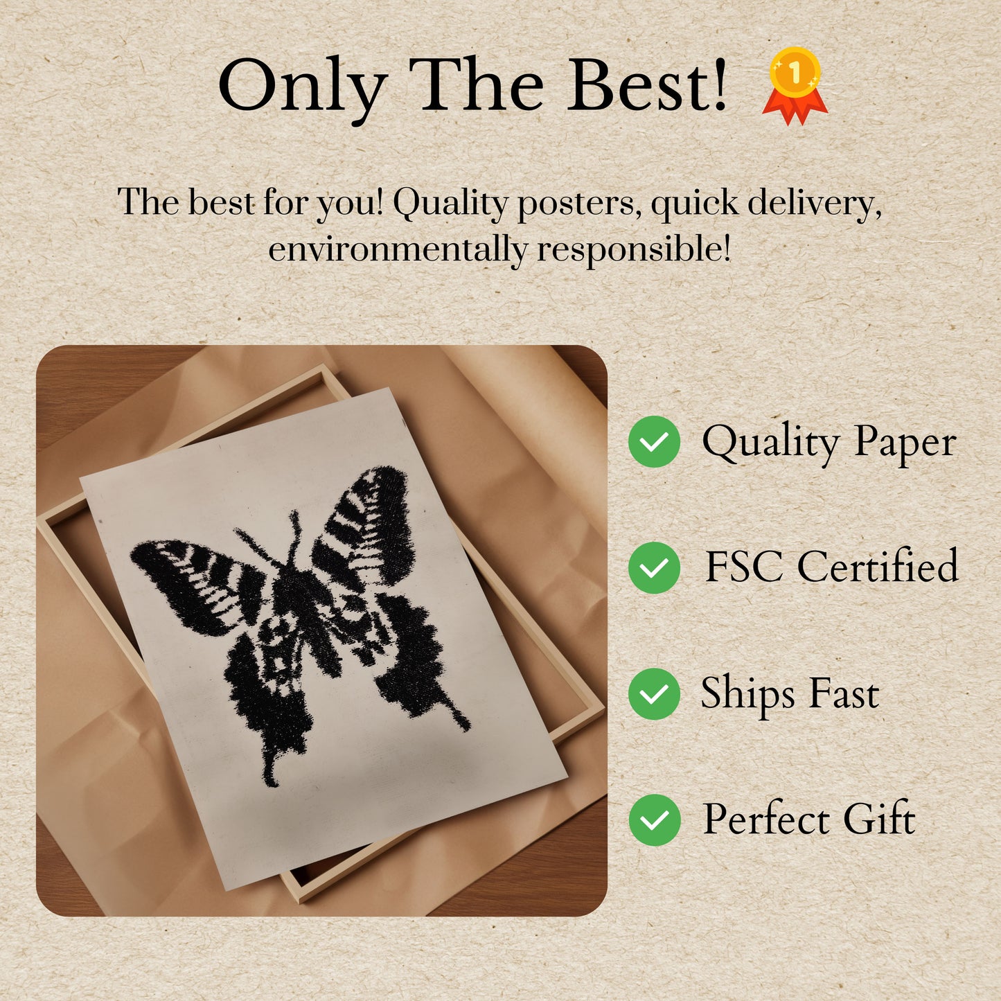 Abstract Butterfly Silhouette Poster