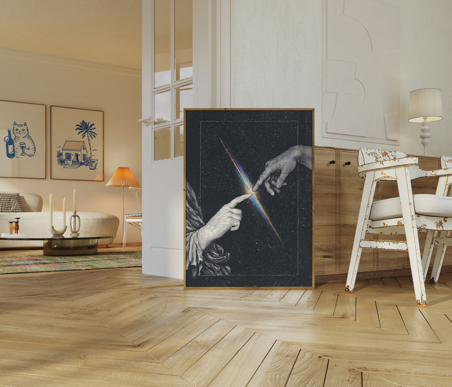 Affiche de la Main de Connexion Cosmique