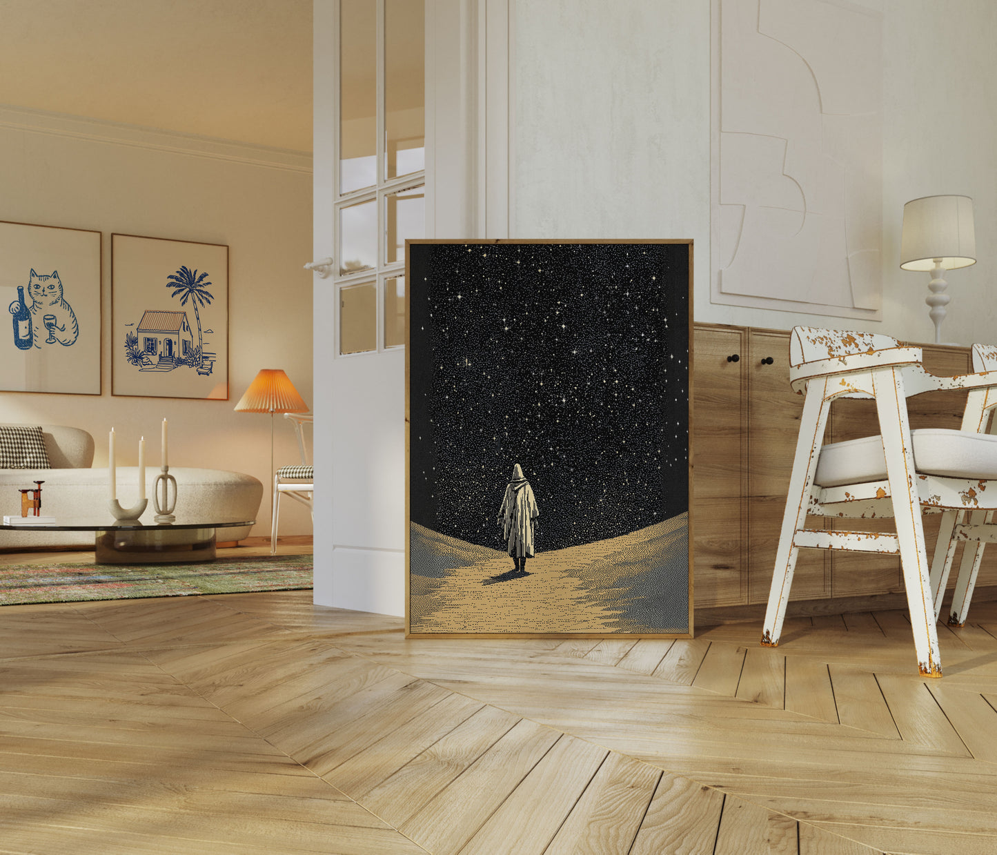 Stargazer in the Desert Poster