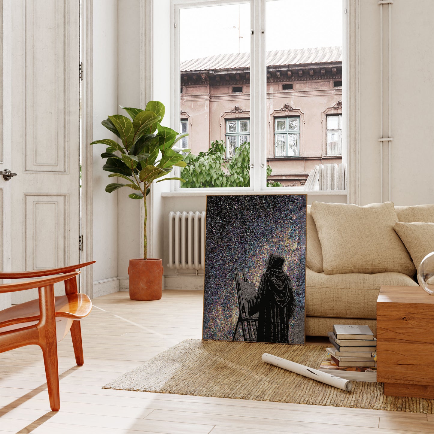 Affiche de l'Artiste Contemplant l'Univers