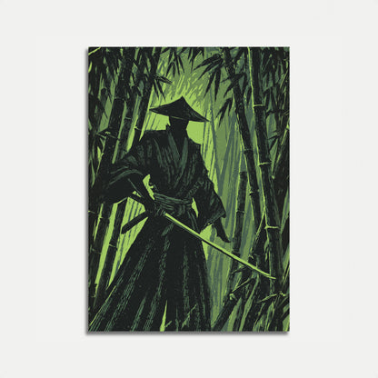 Samurai-Kriger i Bambusskove Plakat