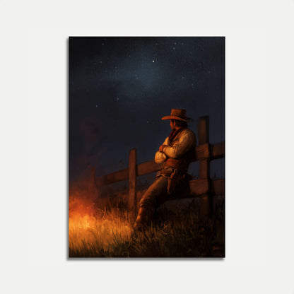 Lone Cowboy Night Vigil Poster