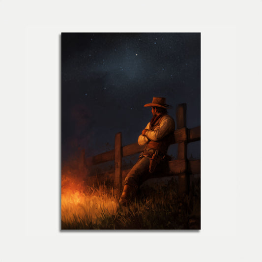 Lone Cowboy Night Vigil Poster