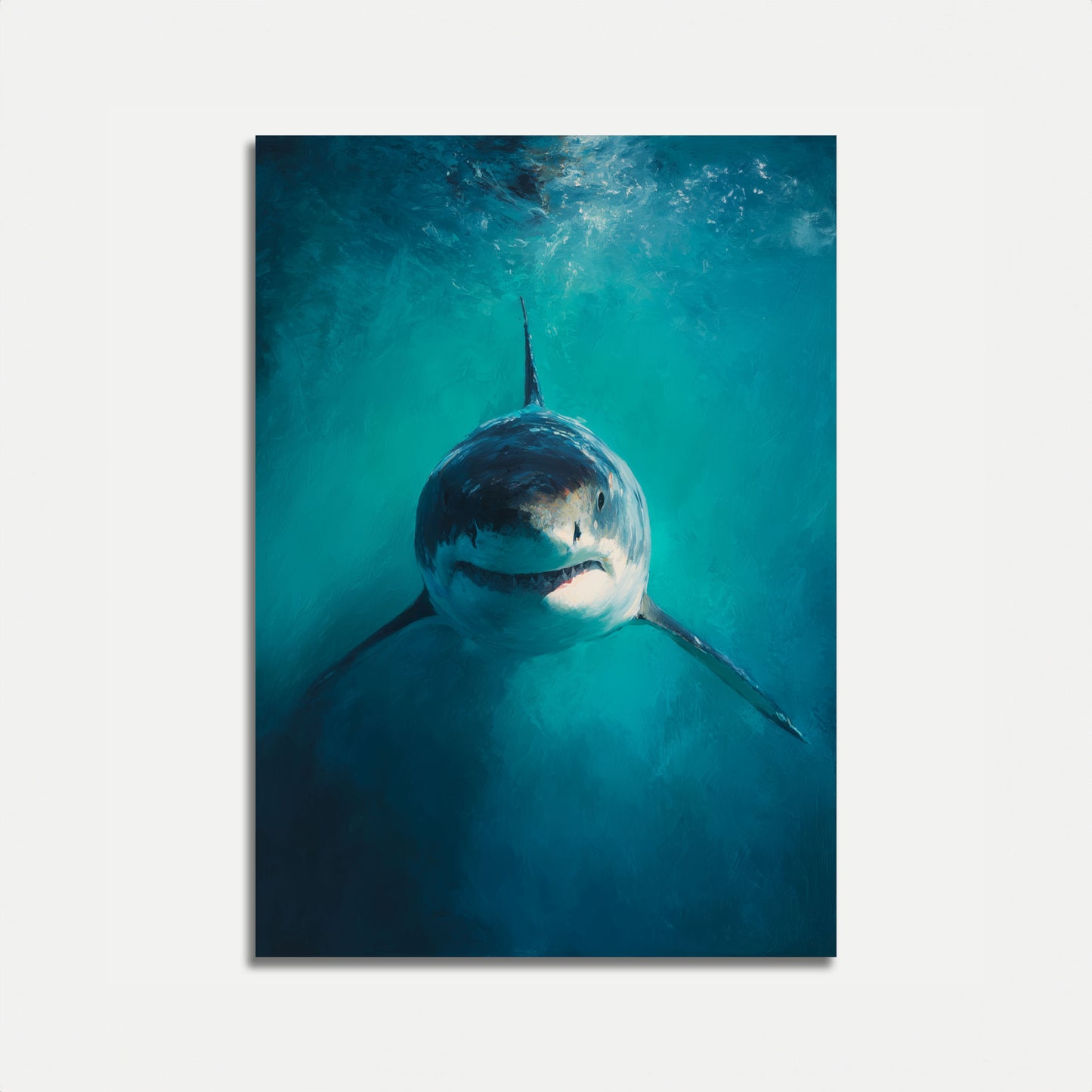 Hvid Hajfisk Ocean Plakat