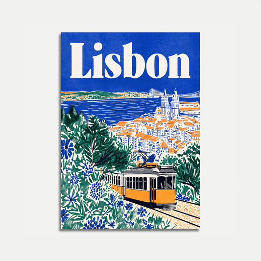 Lisbon Cityscape Travel Poster