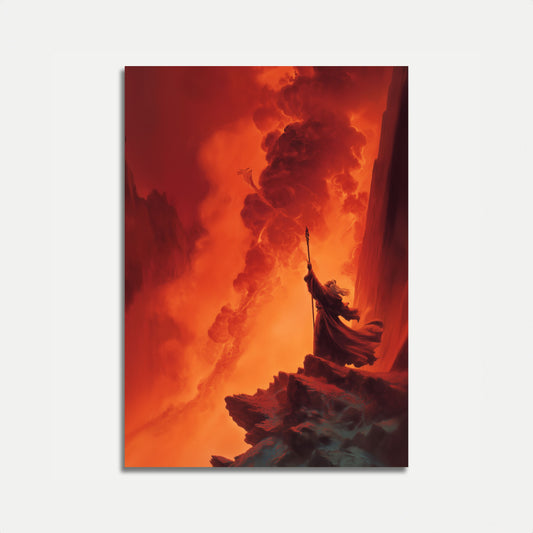 Warrior in Inferno Flames Poster