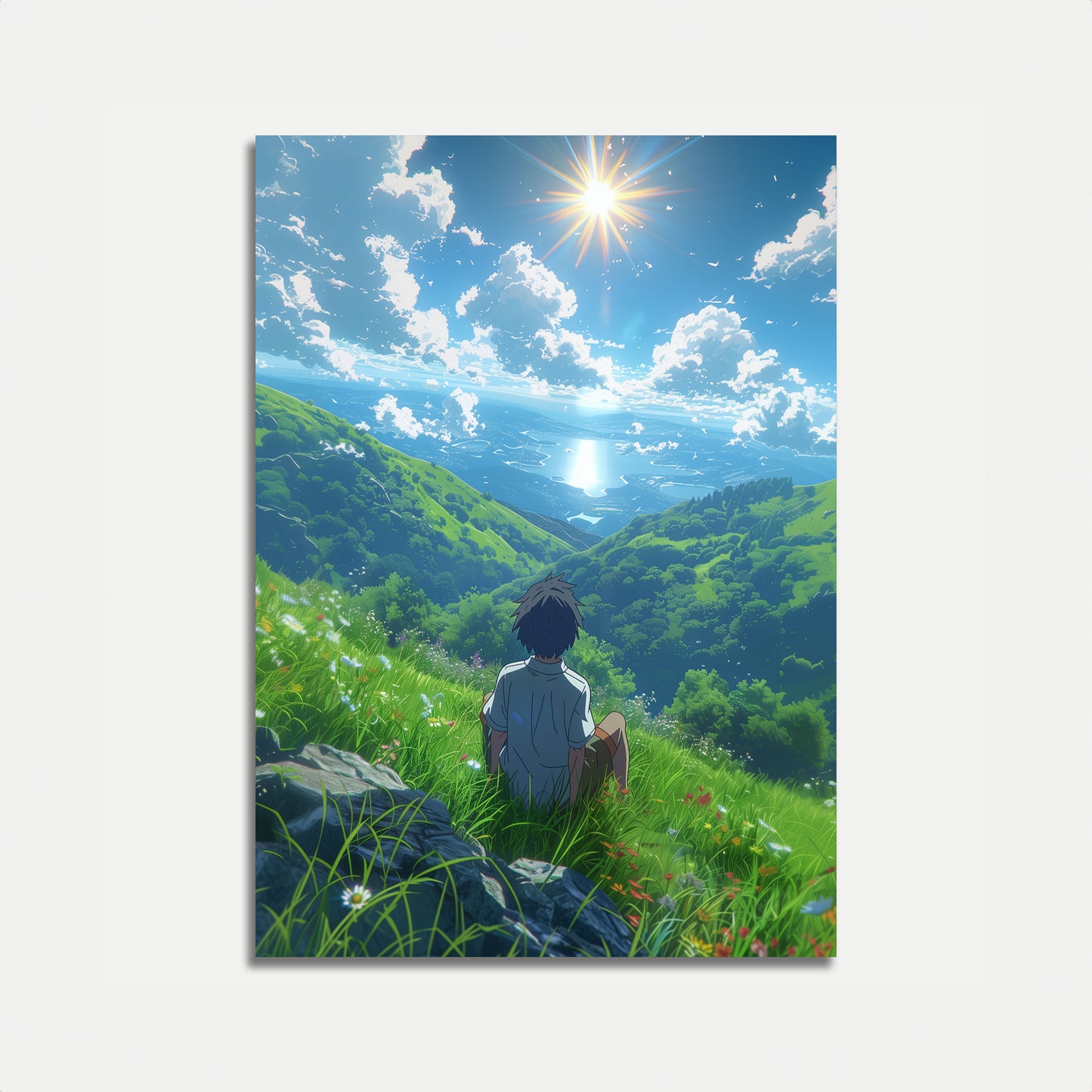 Sunlit Mountain Serenity Poster