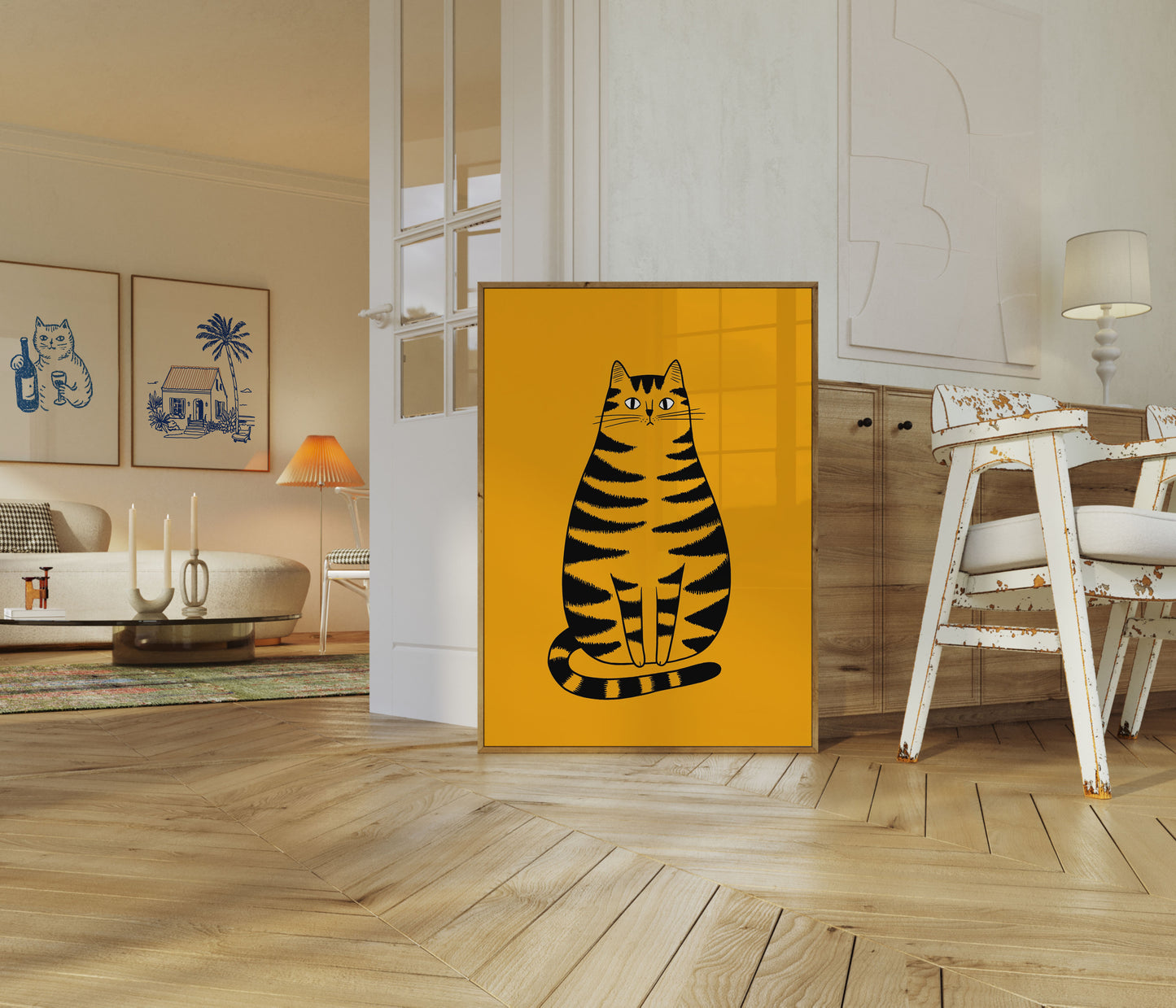 Fettes gestreiftes Tabby-Katzen-Plakat