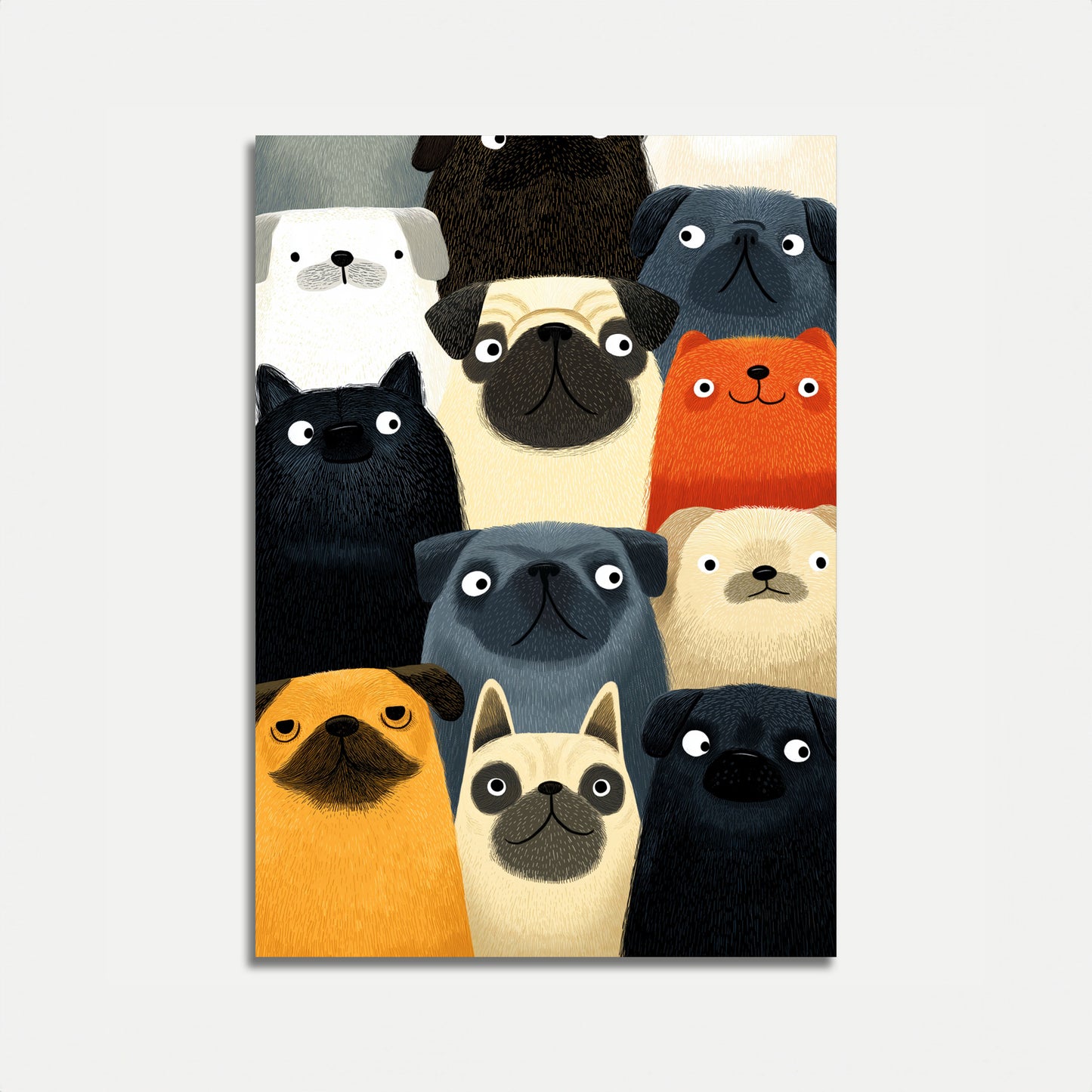 Niedlicher Cartoon-Hunde-Pack-Poster
