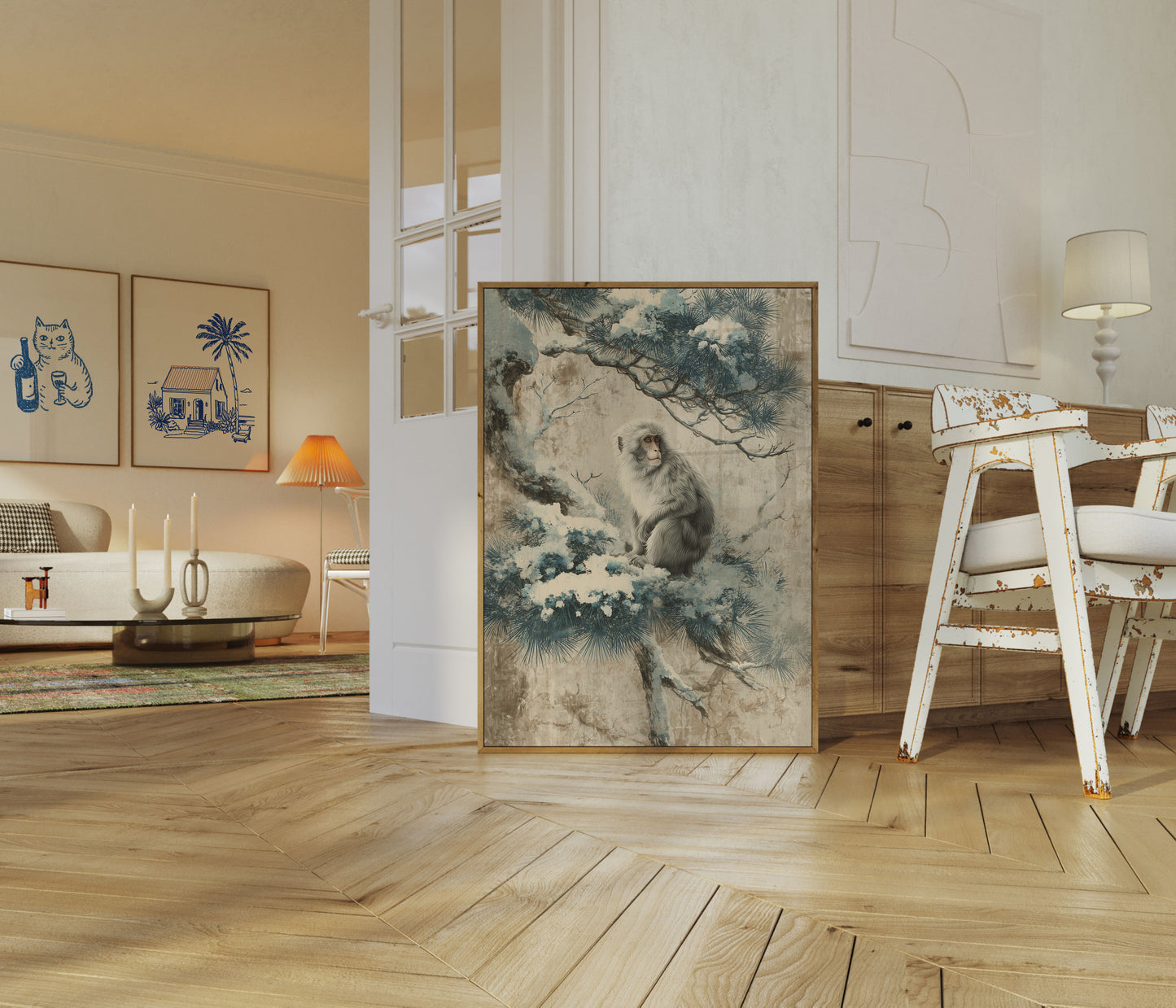 Macaco na Neve Pôster de Inverno