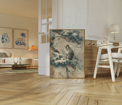 Macaco na Neve Pôster de Inverno