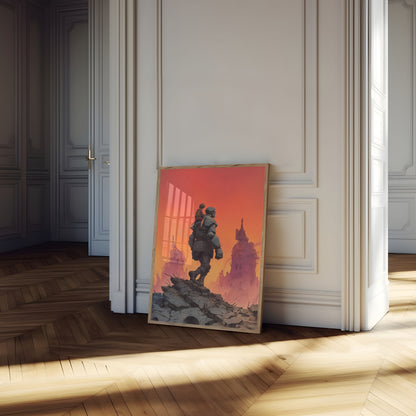 Giant and Child Desert Ruins Poster