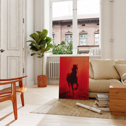 Fierce Red Horse Running Poster