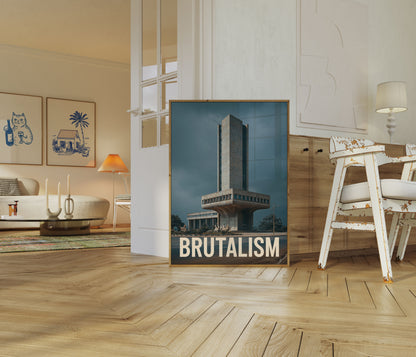 Brutalist Architecture Tower Poster