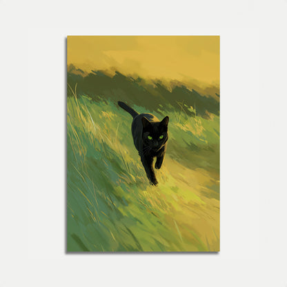 Emerald Gaze Black Cat Poster