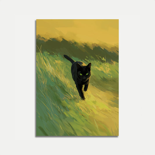 Smaragdblick Schwarze Katze Poster