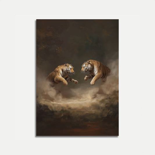 Tigers in Fierce Dance Poster