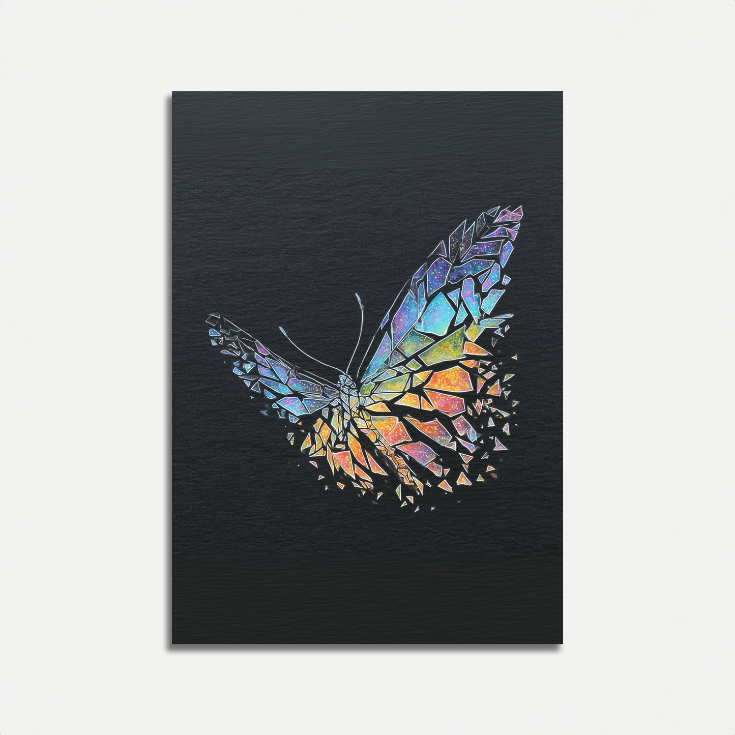 Póster de mariposa prismática destrozada
