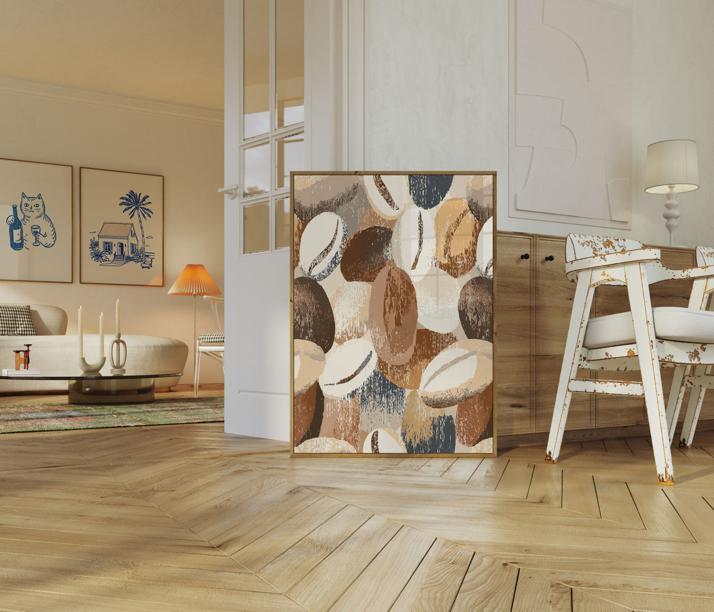 Coffee Beans Abstract Art Poster