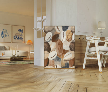 Coffee Beans Abstract Art Poster