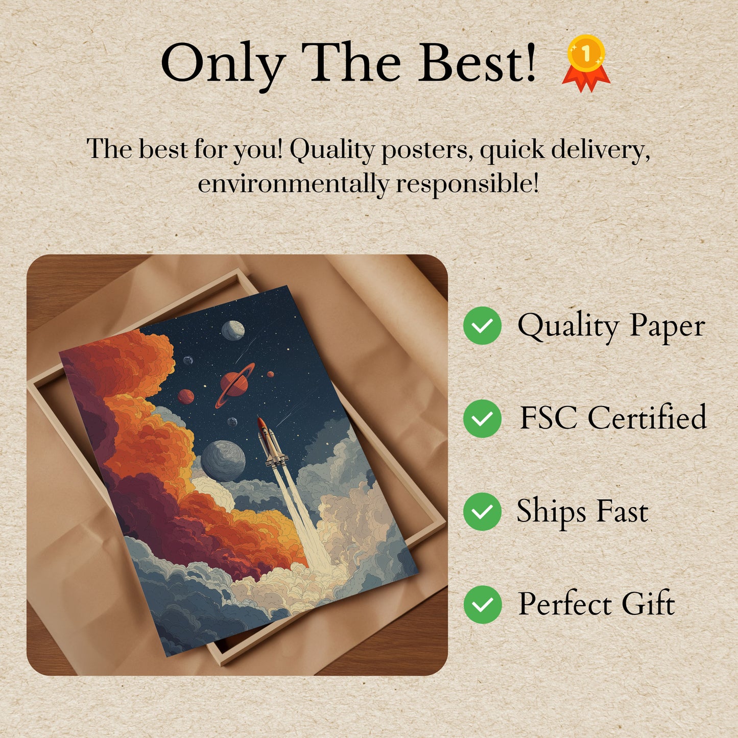 Affiche d'exploration spatiale Cosmic Launch