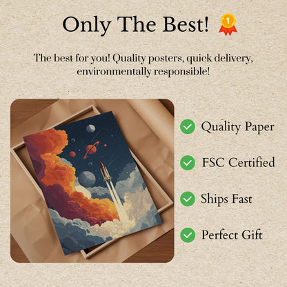 Affiche d'exploration spatiale Cosmic Launch