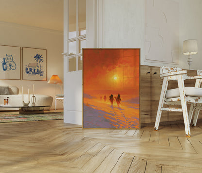 Desert Horsemen Sunset Poster