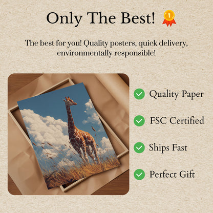 Towering Giraffe Savanna Poster