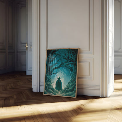 Wizard in Enchanted Forest Poster