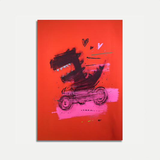 Póster de Amor de Motocicleta Rugiente