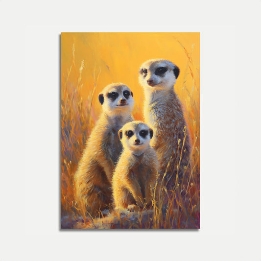 Plakat Rodzina Surykatek na Złotej Łące