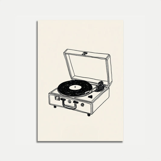 Vintage Vinyl Record Player Poster