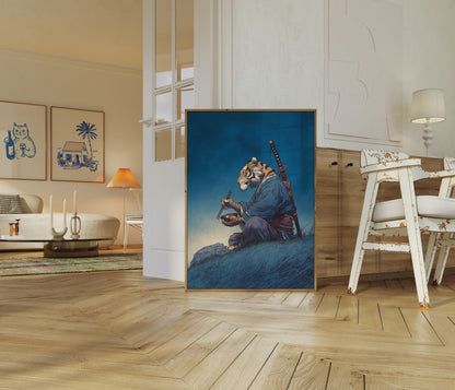 Samurai Tiger Dining Poster