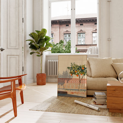 Póster Botánico de Arboleda de Naranjos