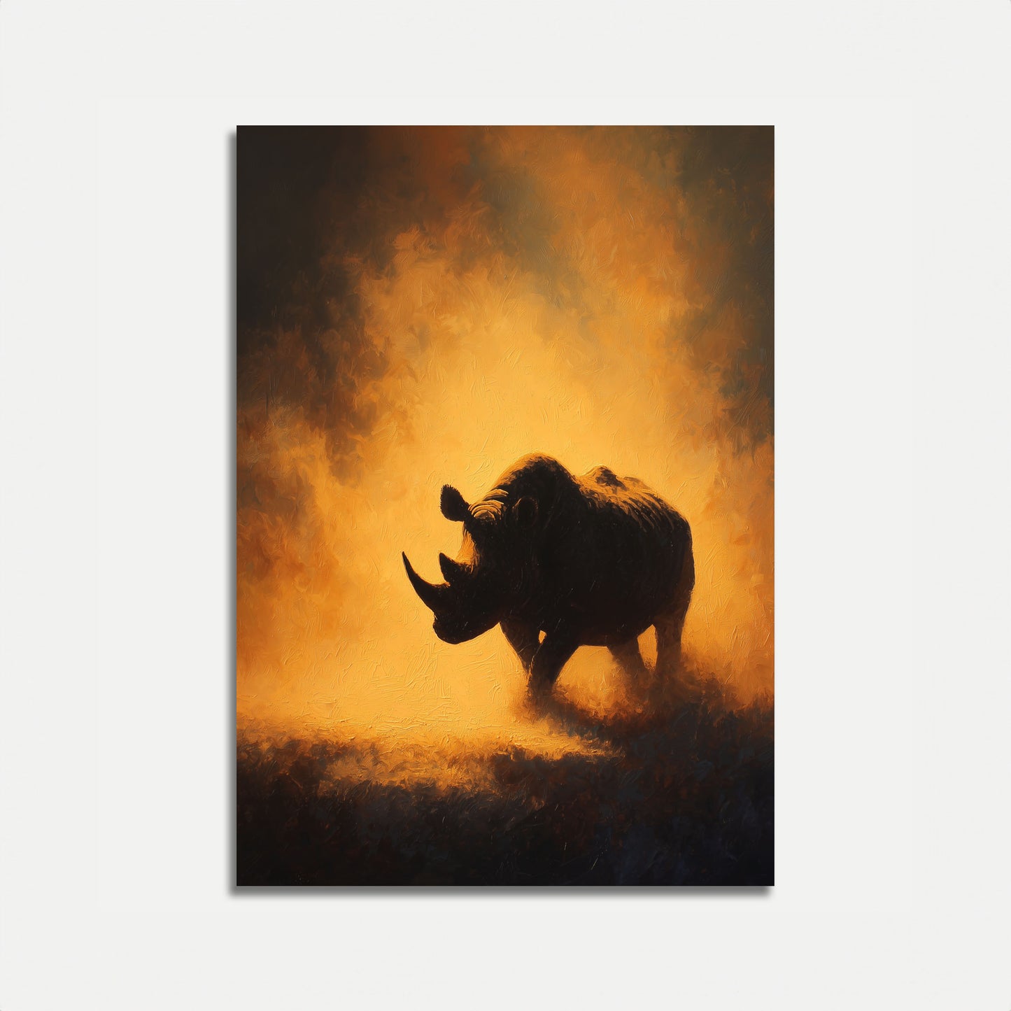 Neushoorn in Gouden Stof Poster