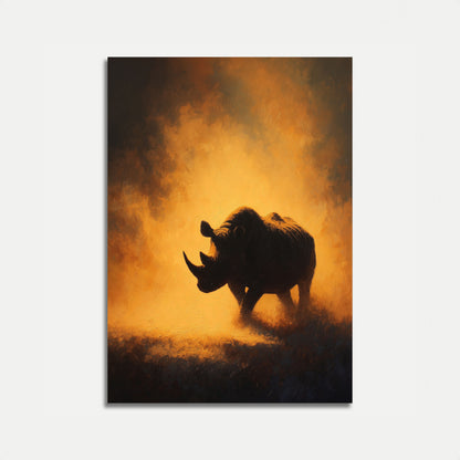 Neushoorn in Gouden Stof Poster