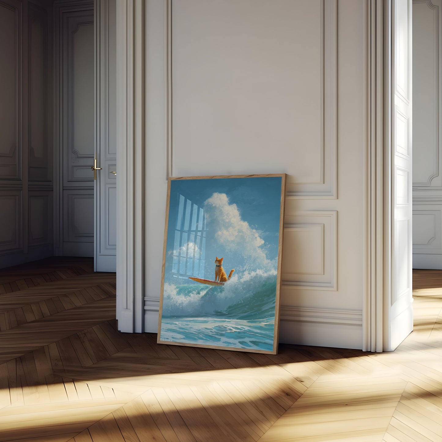 Surfing Cat Wave Rider Poster