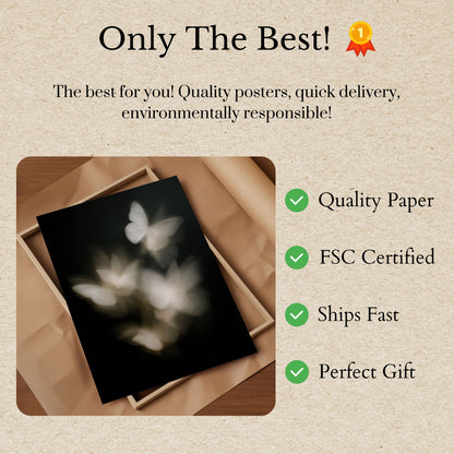 Ethereal White Butterflies Poster