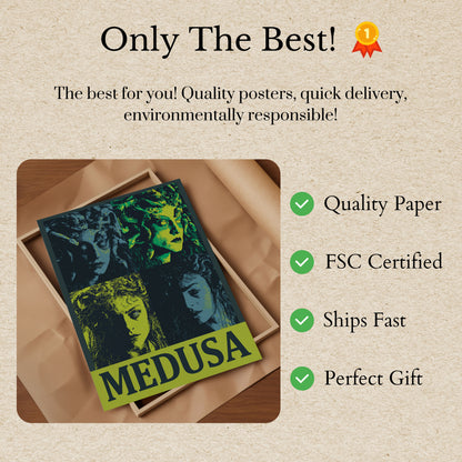 Medusa Mytologisk Portræt Plakat