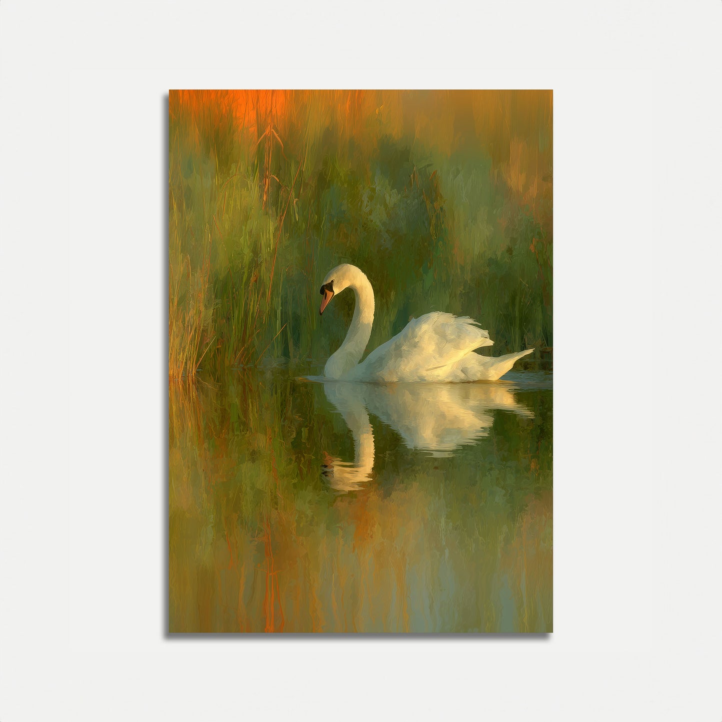 Póster del lago de los cisnes sereno