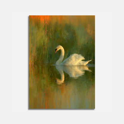 Póster del lago de los cisnes sereno