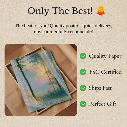 Serene Forest River Landscape Poster