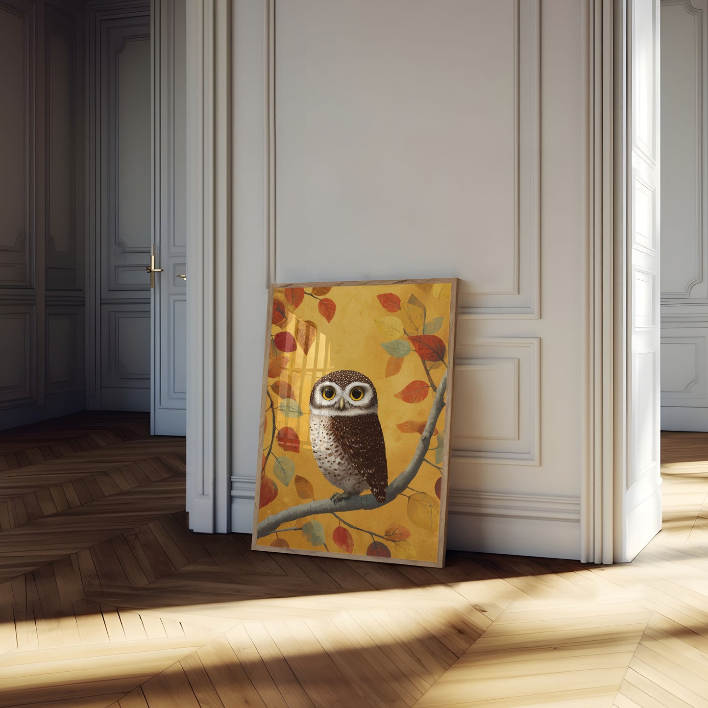 Autumn Owl Nature Poster