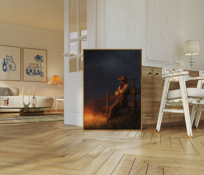 Lone Cowboy Night Vigil Poster
