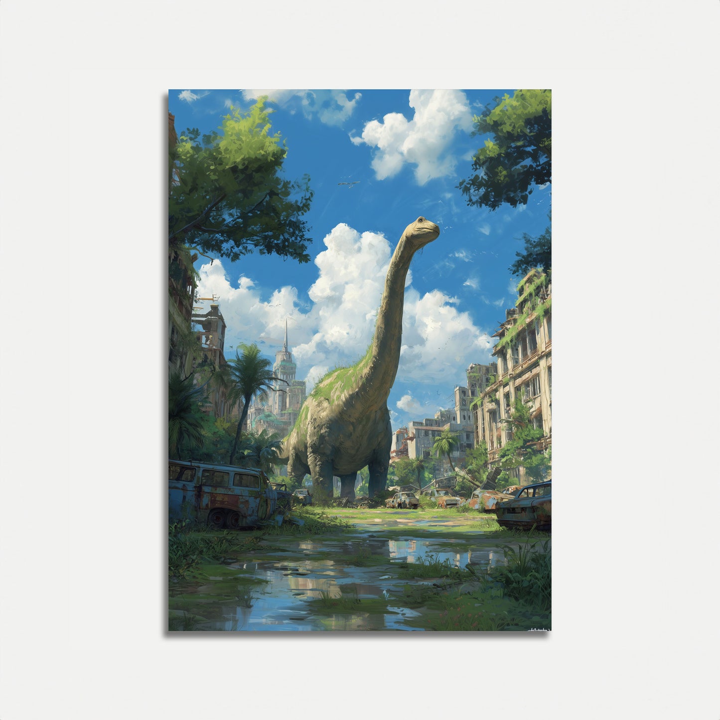 Dinosaur City Ruins Poster
