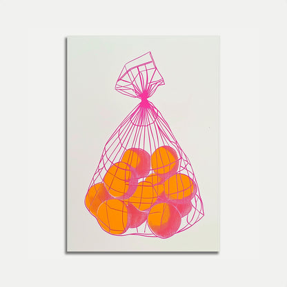 Citrus Catch Modern Art Poster