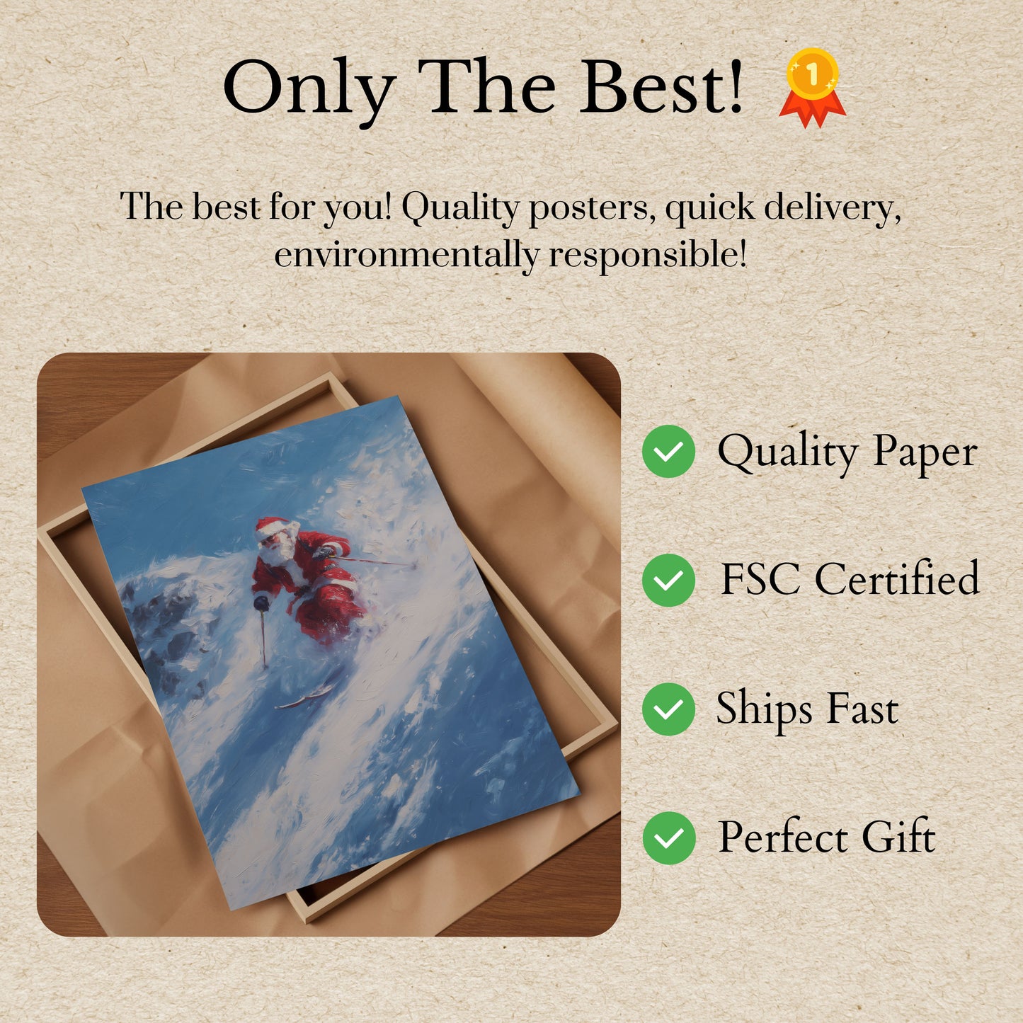 Kerstman's Ultieme Ski-Avontuur Poster