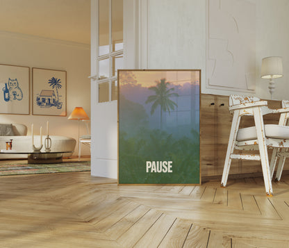 Poster Palma Giungla Nebbiosa
